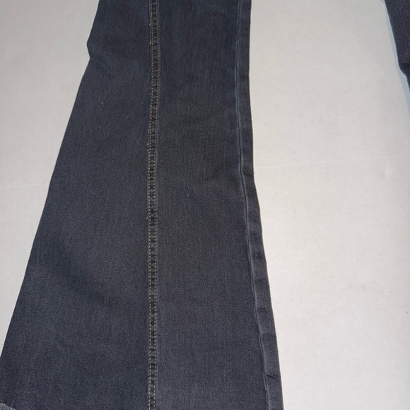 Allegra K High Waisted Wide Leg Size XS Baggy Frayed Boho Jeans NWT Dark Gray - Picture 2 of 10
